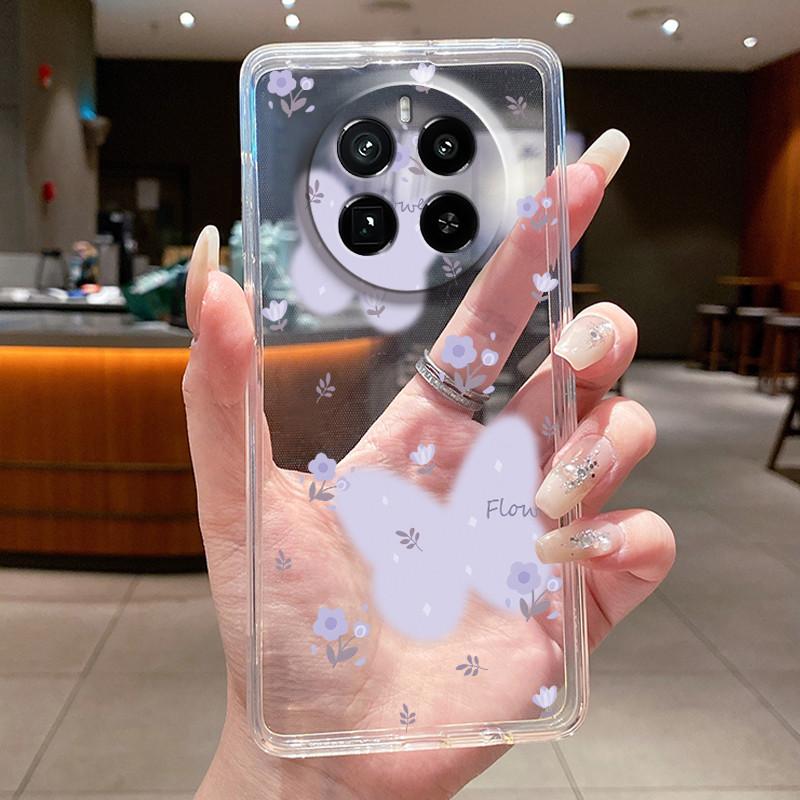 Case For Realme GT 5 Pro Casing Luxury Butterfly Flower Clear Soft TPU Silicone Back Cover For Realme GT5 Pro GT5Pro Phone Cases