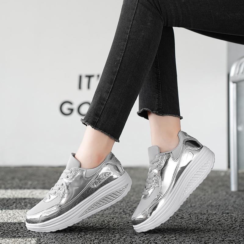 TUINANLE Women Sneakers Golden Mens Shiny Mirrors Shoes Casual Glitter Streetwear Hip Hop Mens Sneakers