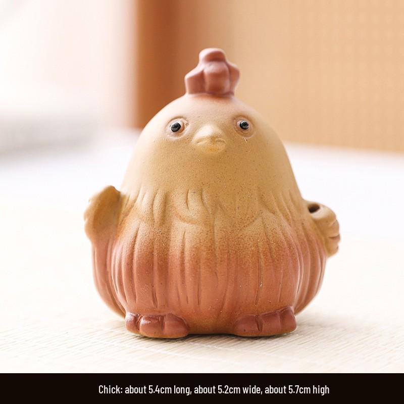 Zisha Zodiac Pig Tea Pet: Handmade Tea Tray Set with Cartoon Cute Fish Design
