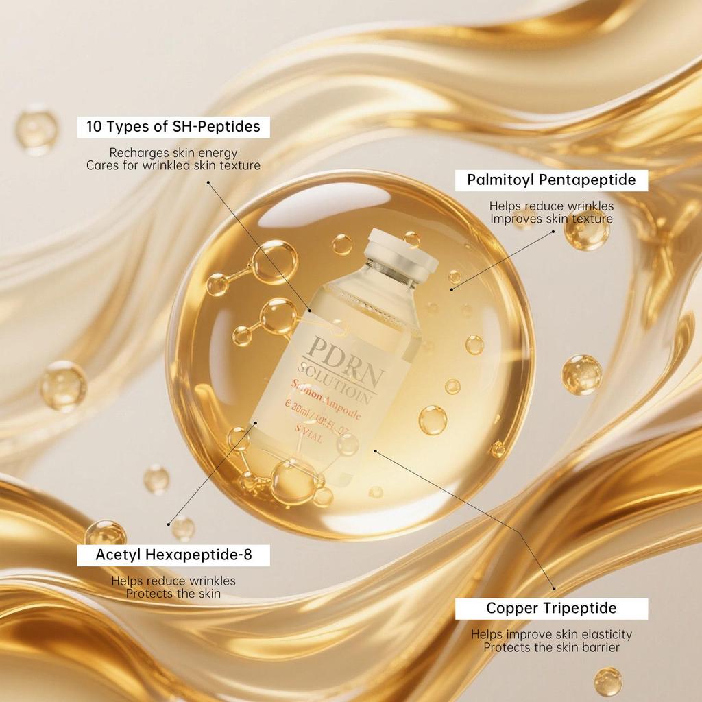 Salmon ampoule essence, anti-wrinkle, lighten fine lines, strengthen skin essence