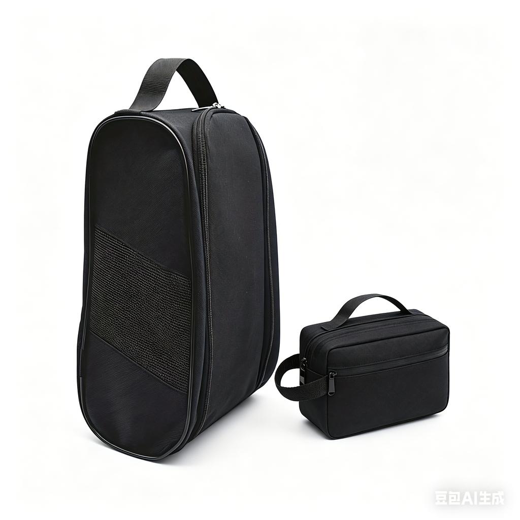 2PCS Travel Shoe Bag & Toiletry Bag Set, Breathable Mesh Golf Shoe Bag with Portable Makeup Pouch for Travel & Sports