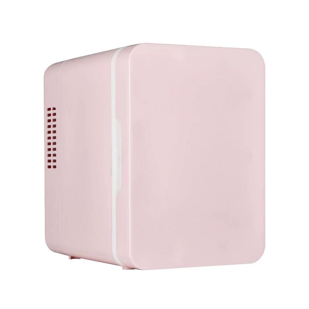 4L Mini Car Fridge with Mirror and Light Strip – Ideal for Makeup, Skincare, Drinks, Heating & Cooling