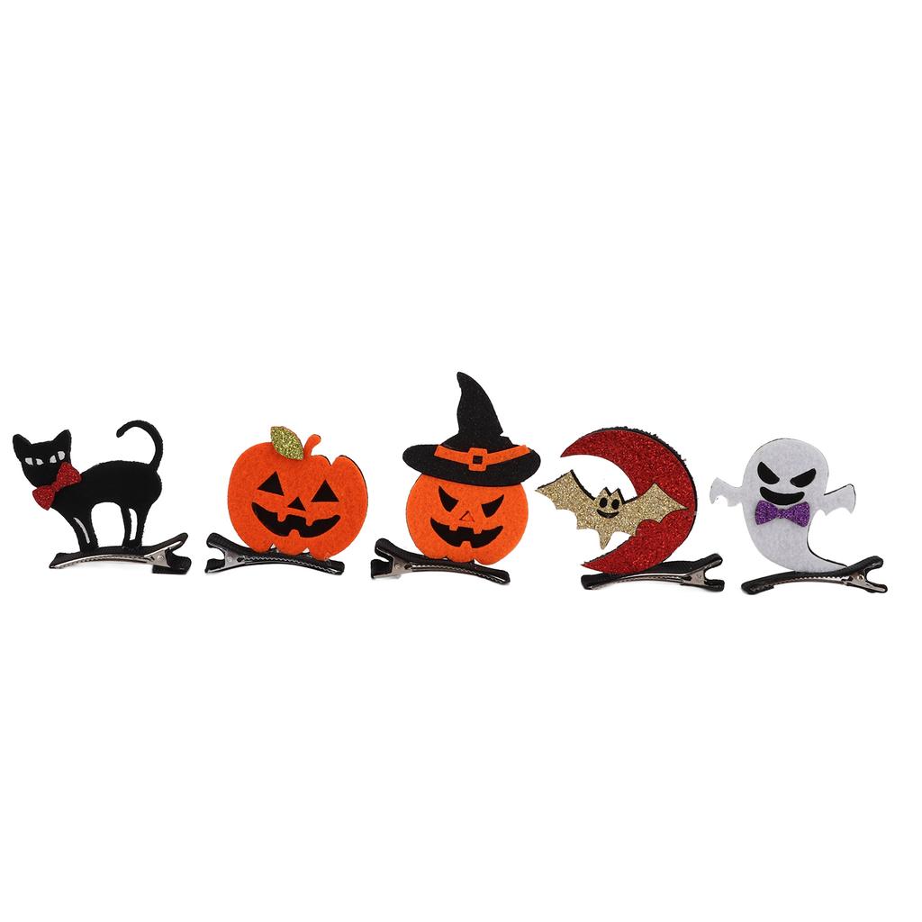 10 st Söta Hårspännen Fladdermöss Katter Pumpor Spöken Halloween-spännen för Fest Scenföreställningar