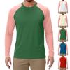 Men's Contrast Color Raglan Long Sleeve Sports Top