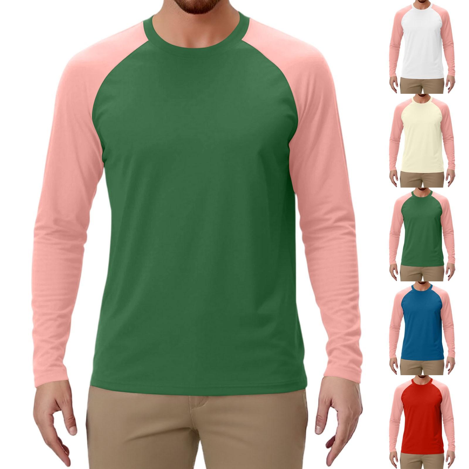 

Men s Contrast Color Raglan Long Sleeve Sports Top L білий