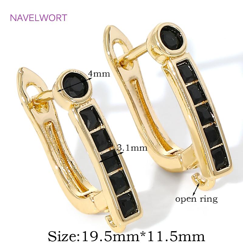 18K Gold Plated Earwires Earring Hooks For Jewelry Making,Brass Earring Fixtures,Fasteners For Earrings,DIY Earring Accessories
