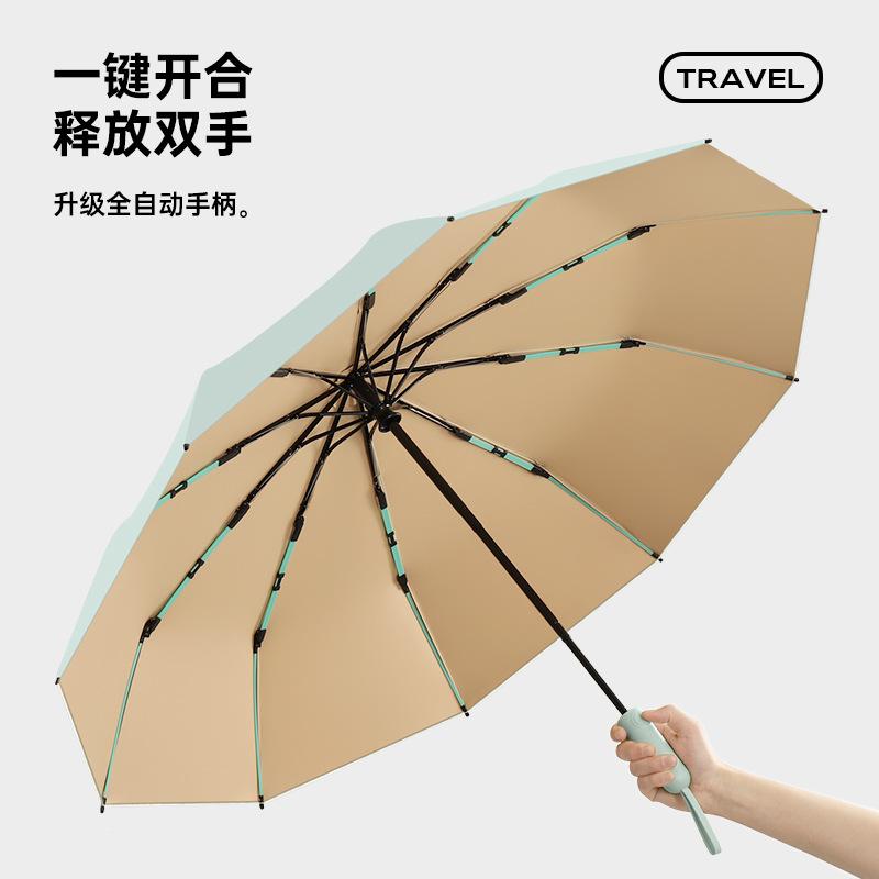 2025 new automatic color glue umbrella weather and rain shading portable anti-ultraviolet umbrella