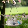 Solar Hanging Bird Bath Basin with Dual Water Flow Solar Fountain Space-Saving Outdoor Hanging Bird Waterer for Gardens Weather-Resistant Bird Bath