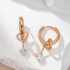 Unique Design Natural Zircon Drop Earrings For Women Fashion  Rose Gold Color Daily Fine Jewelry Romantic Crystal Gift