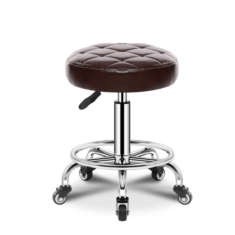Hairdressing Rotating Salon Stool - Large Barber & Beauty Chair with Rollers