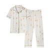 Pajamas Women'S Two-Piece Set Cute Cartoon Bear Summer Cardigan Short-Sleeved Trousers Fashionable Versatile Loungewear