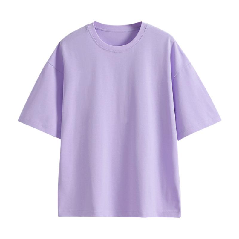 Custom Pure Cotton Short Sleeve T-shirt for Men, Women & Children - Solid Color Parent-Child Family Wear