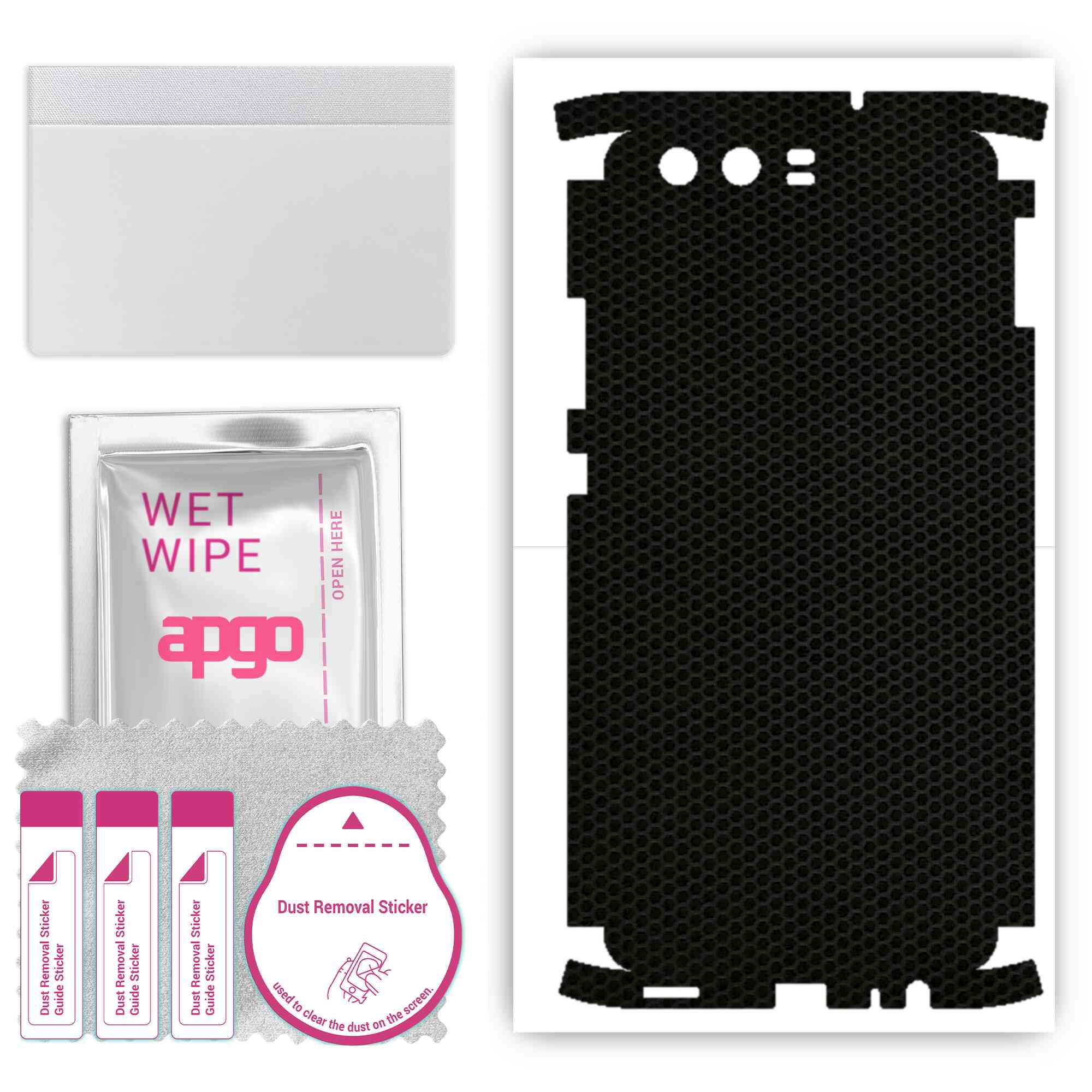 

apgo Protective Skin Sticker for the back+sides compatible with Huawei P10, Full Wrap Film, Foil, Vinyl - Pattern Matrix