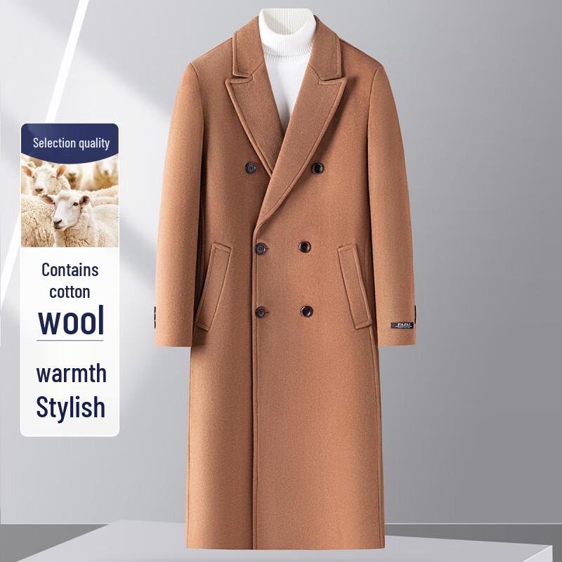 

Мужское двубортное пальто из смесовой шерсти FAPAI.EC XL