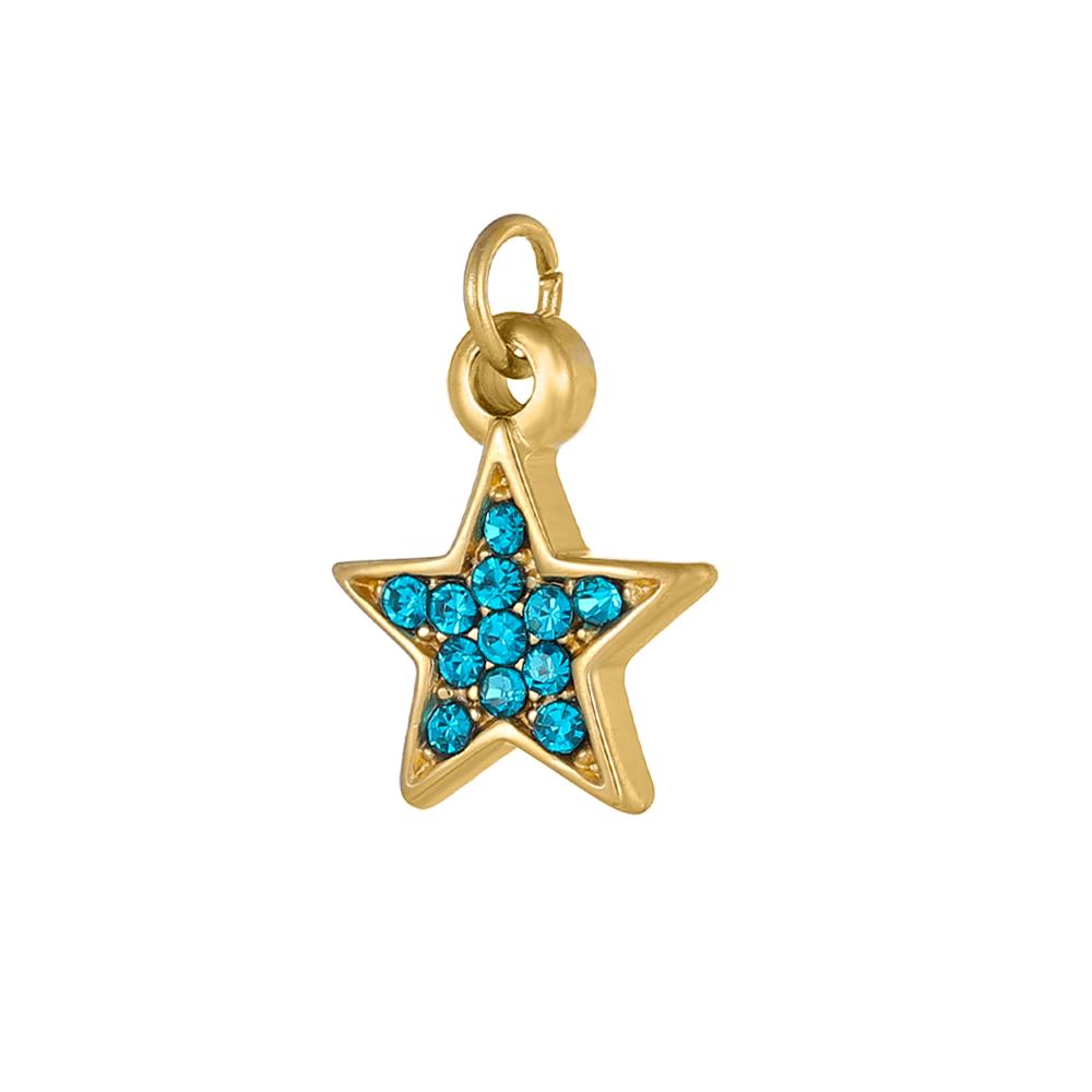 CARLIDANA Stainless Steel Charms Gold Plated Fashion Zircon Star Pendant Charms DIY Necklace Bracelet Accessories for Women