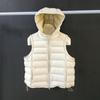 Autumn and winter duck down ribs down vest women's short hooded vest jacket