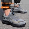 Rotating button safety shoes breathable non-slip men's fight work shoes fashion men's safety sneakers safety protection boots