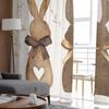 Easter Brown Plaid Rabbit Retro Sheer Curtains For Living Room Kitchen Window Curtains Bedroom Tulle Voile Curtains