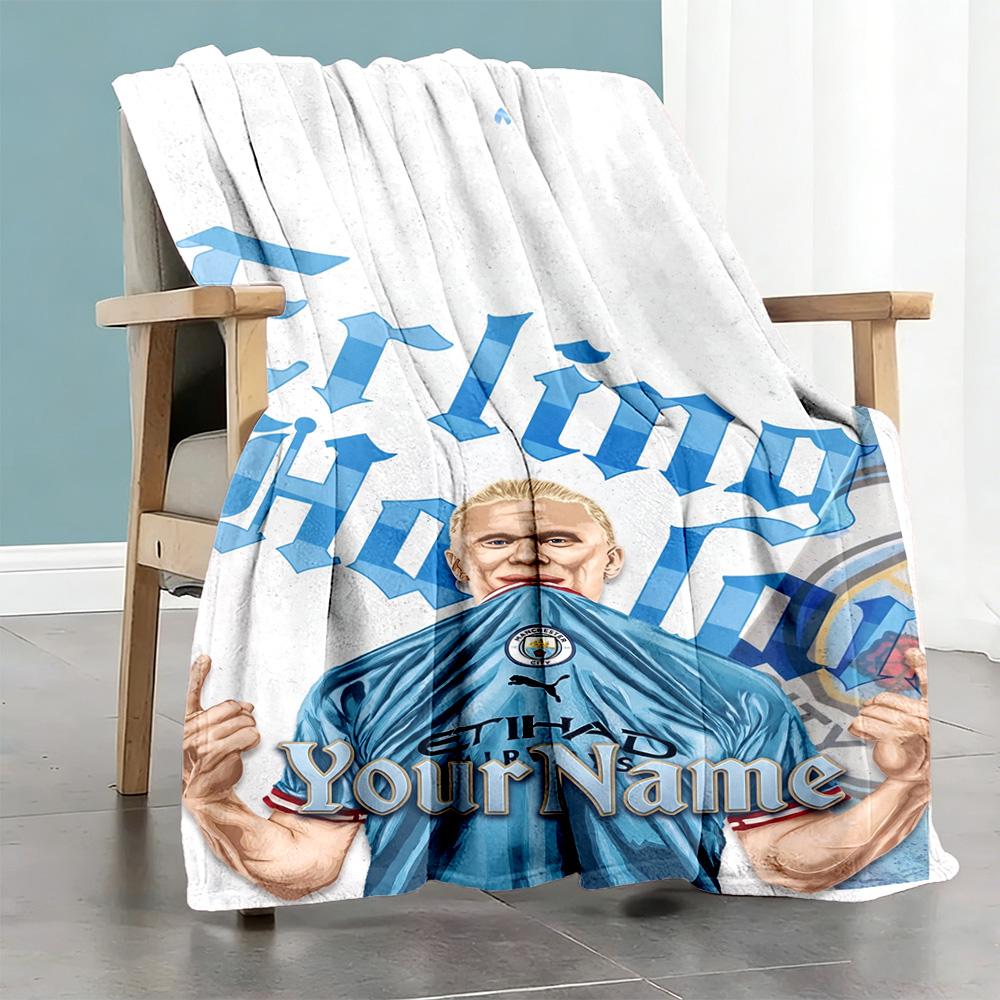 Haaland 180 Personalized Text Blanket Multi-purpose Personalized Blanket Comfortable Versatile for Couch Home Decor Office Bedding All-Season Use