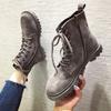 Platform Boots for Woman Spring Autumn  Fashion Retro Ankle Square Heel Lace-up Shoes Women Boots