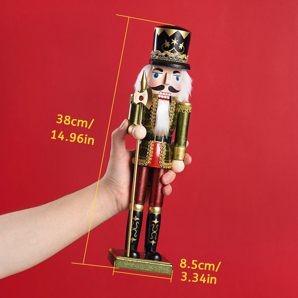 38CM Christmas Nutcracker PearlLight Creative Clothing Soldier Puppet Handcrafted Decoration Christmas New Year Decoration Gift
