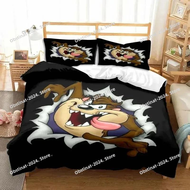 3D Print Cartoon T-Tasmanian Devil Bedding Set Boys Girls Twin Queen King Size Duvet Cover Pillowcase Bed boys Adult Bedroom