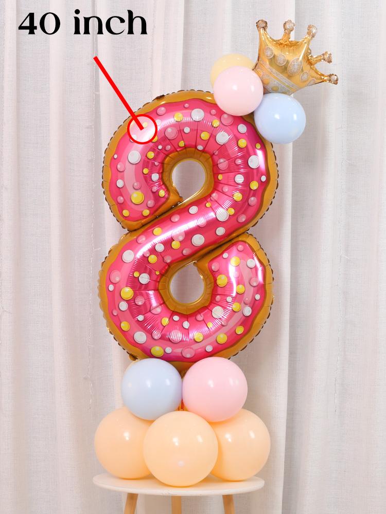 Sweet Donut Ice Cream Cake Foil Balloons Love Helium Balloon Baby Shower Birthday Party Decoration Kids Toy Digital Figure Globo