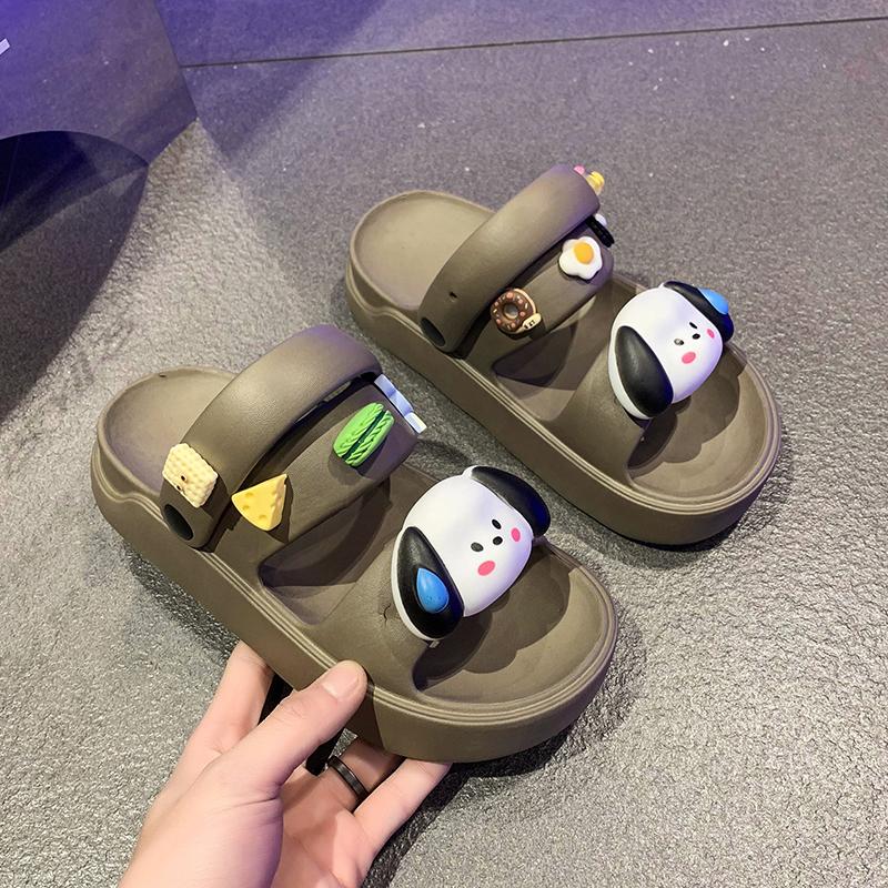 Fashion Thick soled slippers for women to wear outdoors in summer and increase height in indoor homes New style of baotou sandals