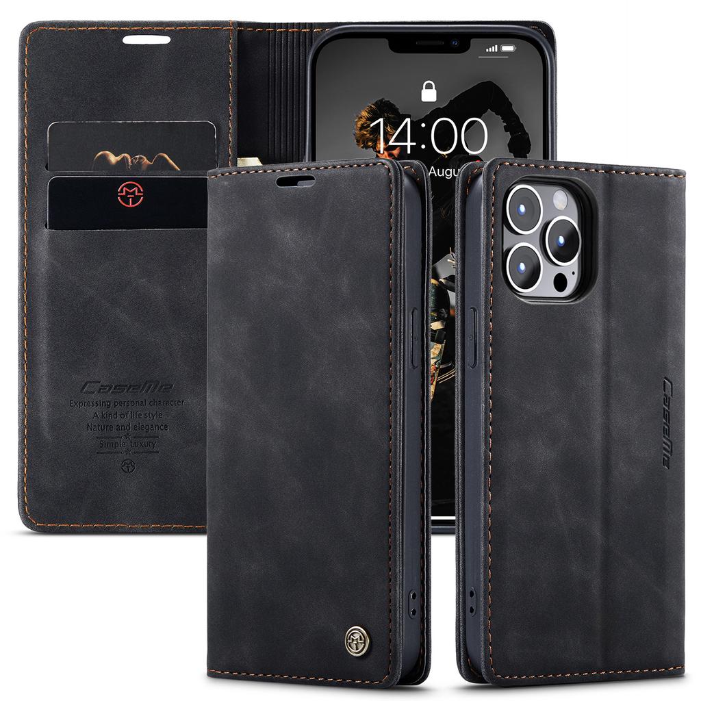 Retro PU Leather Flip Case for iPhone - Magnetic Wallet Cover with Stand Function