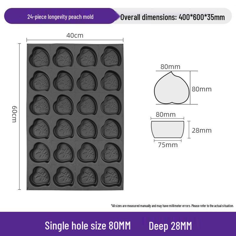 Non-stick 24-Cavity Longevity Peach Cake Mold