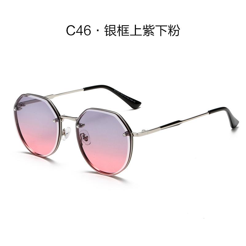 Fashion Vintage Gradient Sunglasses for Women Polygonal Frame Eyeglasses Designer Sun Glasses UV400 Travel Driving Shades