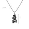 New European and American Hip Hop Skeleton Necklace for Men's Trendy Brand Skeleton Bike Titanium Steel Necklace