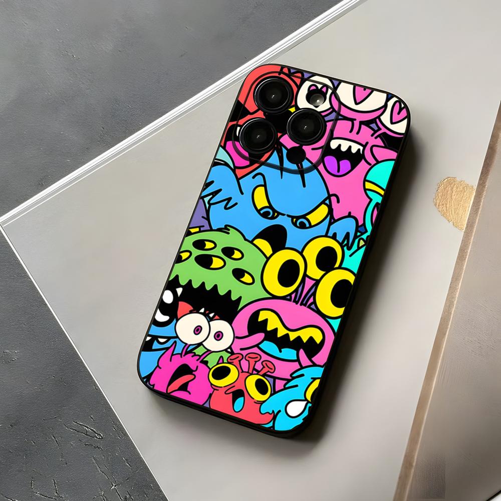 Monster Party Phone Case For Iphone 15 16 12 14 Se 2020 The Waves 2022 Pro Max 11 13 Xr X Xs Plus Funda Shell Cover