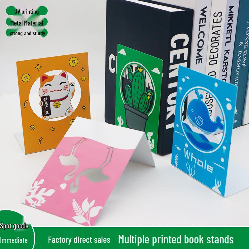 Ice Cream Bookend: Stylish Book Holder and Student Storage Rack Cat and Fish Single