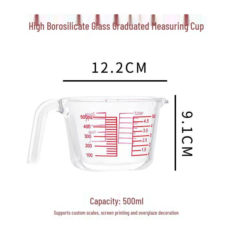 Steamed Glass Measuring Cup & Spoon with Scale for Baking & Egg Beating