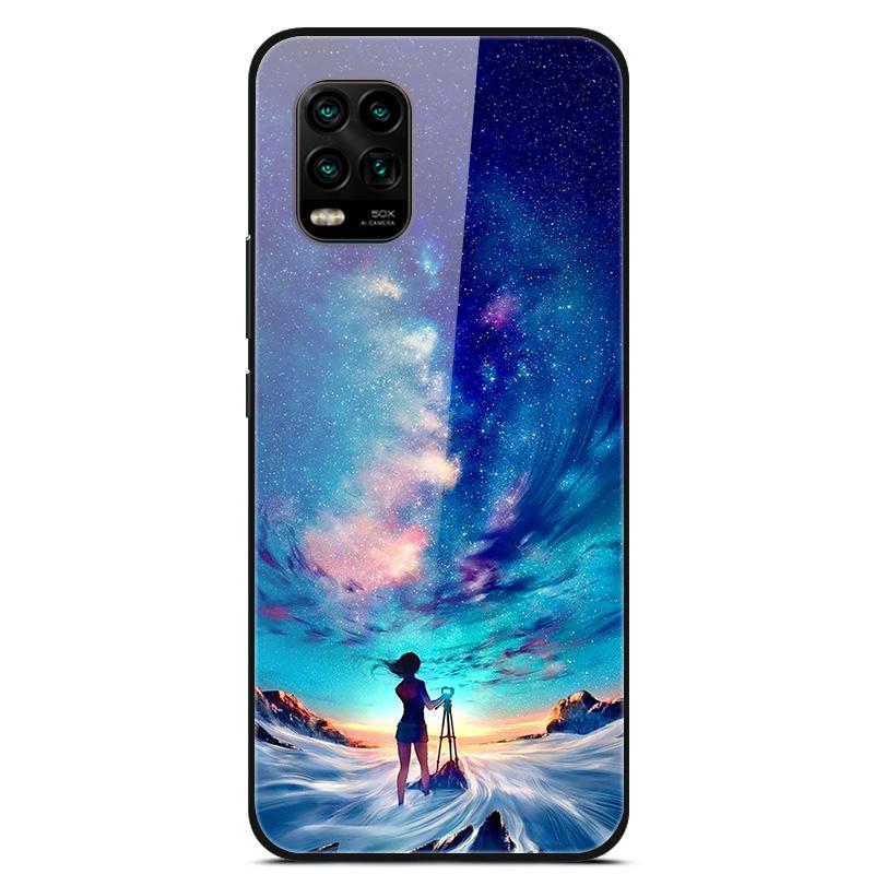 For Xiaomi Mi 10 Lite 5G Case Tempered Glass Hard Back Cover For Xiaomi Mi 10 10T Lite Pro Case Fundas For Xiaomi Mi10 Lite Capa