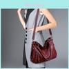 Elegant Black And Burgundy Large Pu Shoulder Bag With Unique Fringe Design