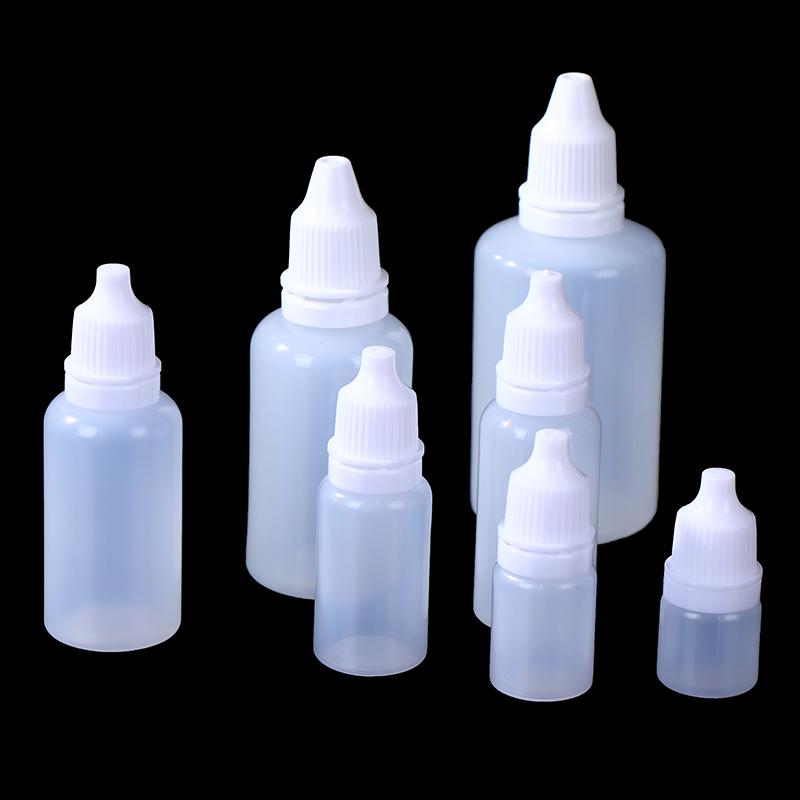 10Pcs 5/10/15/20/30/50Ml Empty Plastic Dropper Bottle Paint Beauty Oil Squeezable Refillable Bottle Cosmetics Storage Bottles