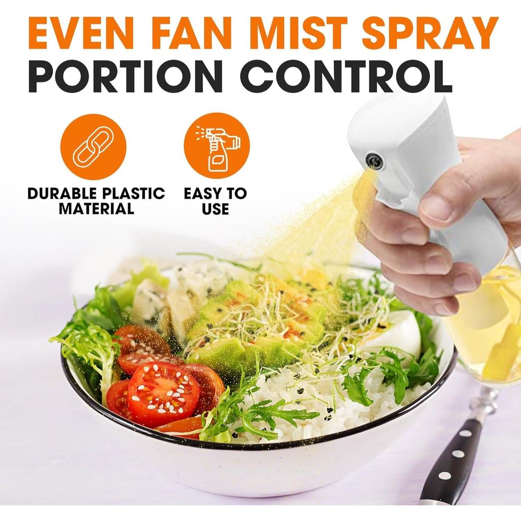 200/300/500 ML Atomized Oil Spray Bottle Kitchen Household Edible Olive Oil Spray Pot Misty Oil Tank for Air Fryer Cooking Tool