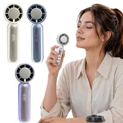 Portable Digital Display Handheld Fan with Cooling Function Rechargeable Battery USB Powered Adjustable Speed Design