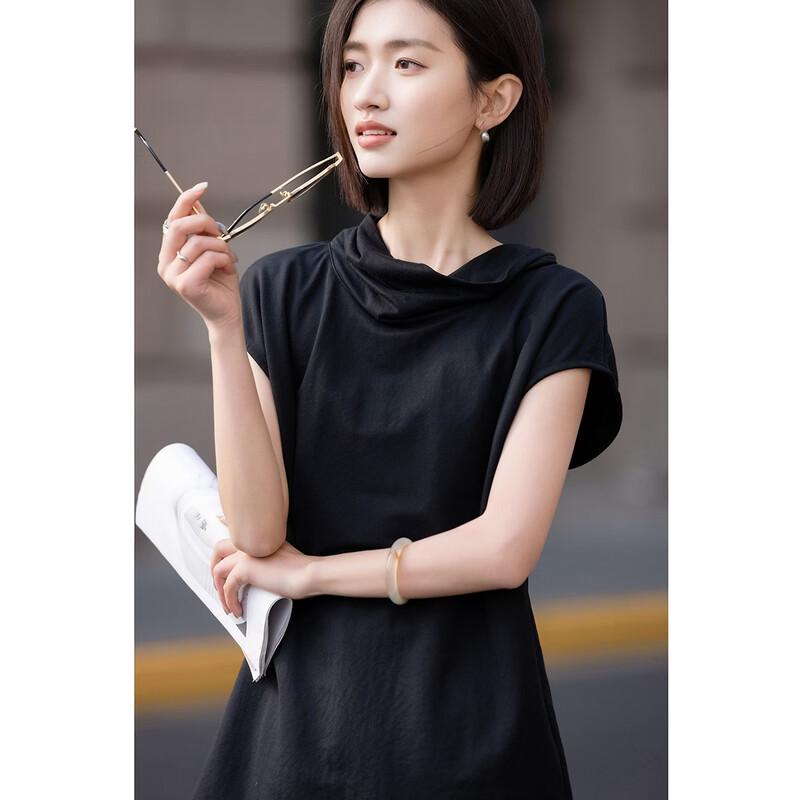 Women s Draped Neck Lace Patchwork T-Shirt L