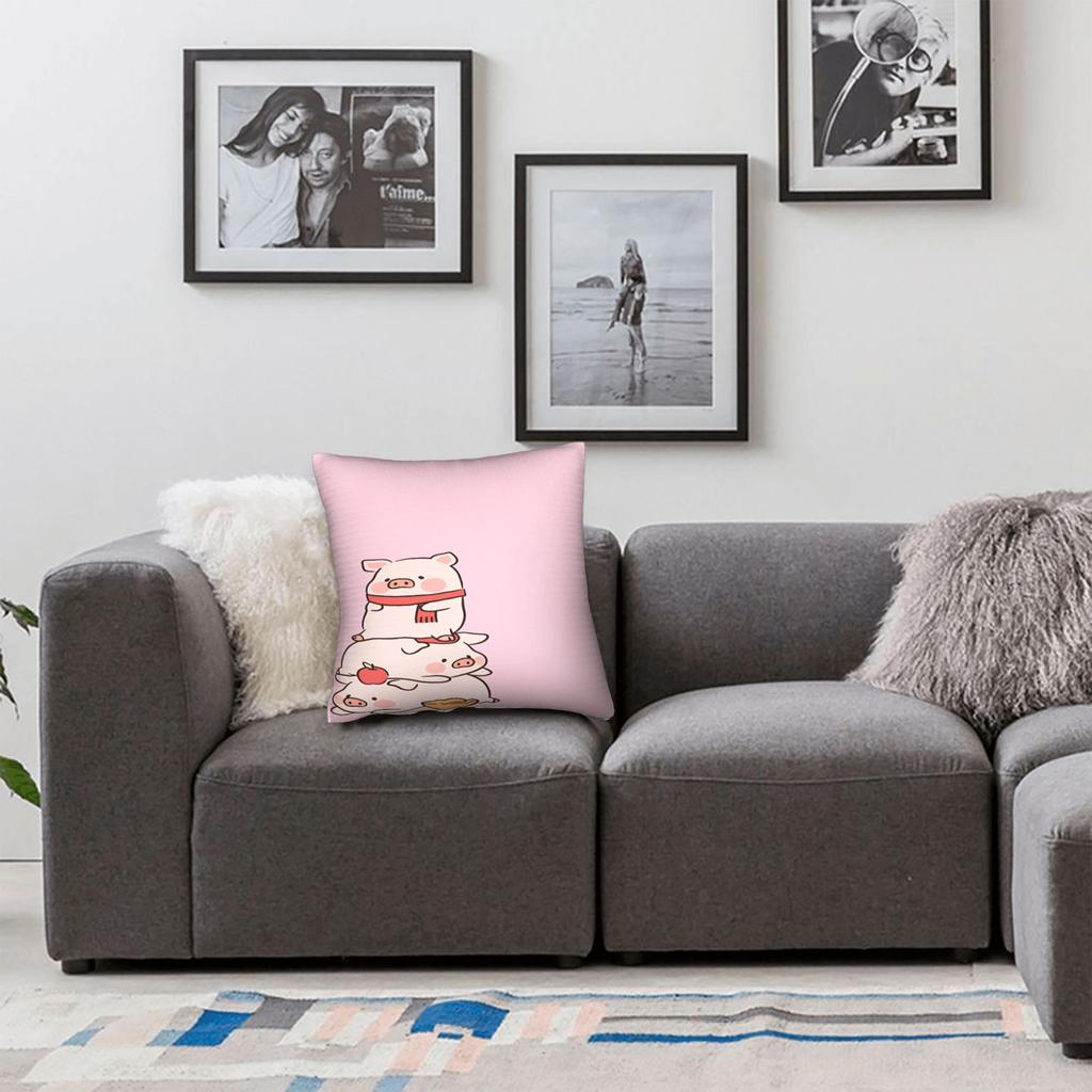 L-Lulu Schweinchen Kissenbezüge Morden Kissenbezug für Sofa Auto Heimdeko Grafik Kissenbezug