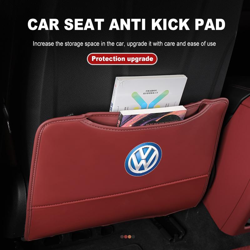 Leather Car Seat Backrest Protection Anti-kick Mat Accessories For Volkswagen VW Scirocco Passat Polo B5 B6 B7 CC Tiguan Sharan Wj0