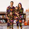 Halloween Printed Family Matching Hooded Long Sleeved Zippered Hooded  Jumpsuit Set