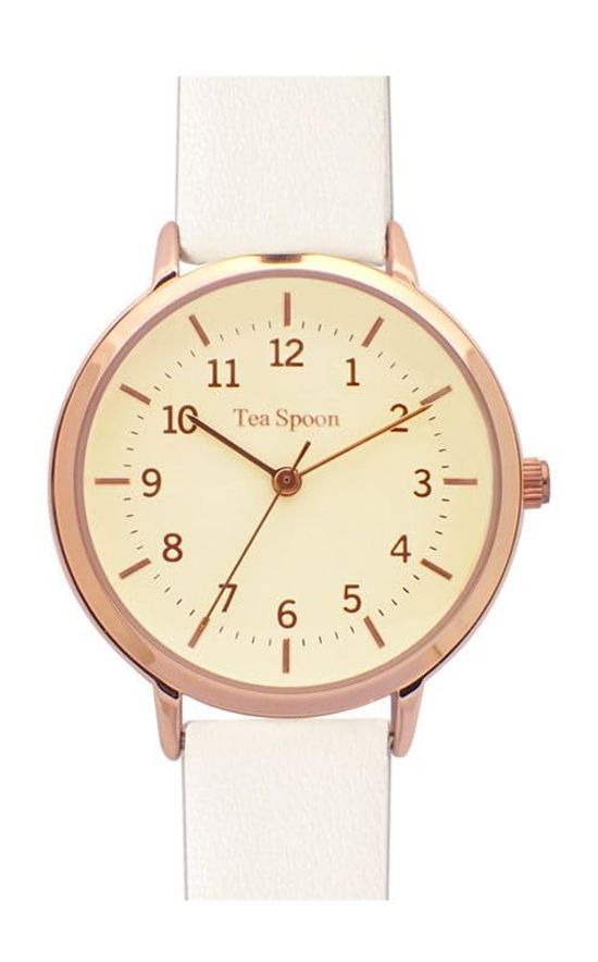 

[Follow] Watch Tea Spoon Matte Color Dial Sweatproof Belt H01020S-1 WH Women s White