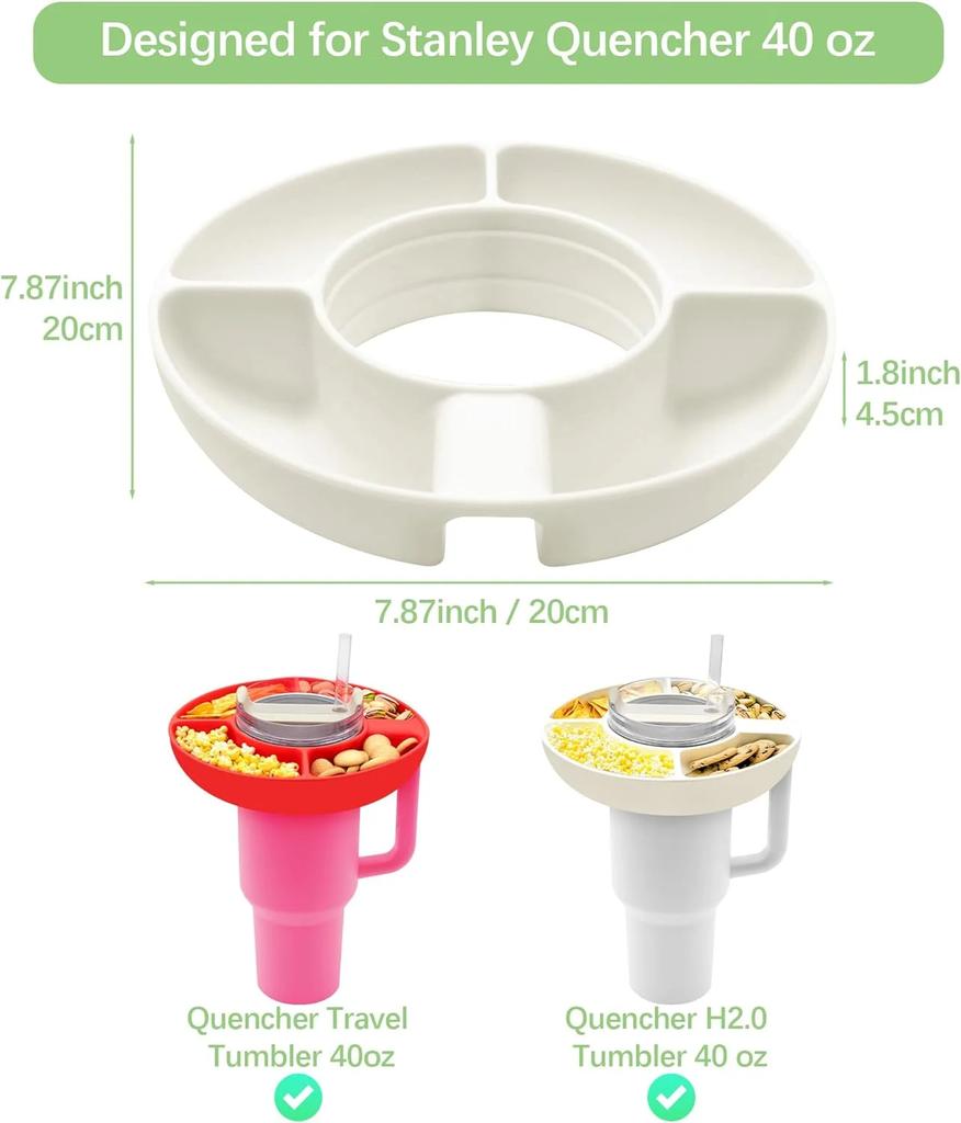 Stanley Cup Silikon Atıştırmalık Tepsisi için Atıştırmalık Kasesi Stanley Cup Quencher 1.0/2.0 40oz Saplı Bardak ile Uyumlu