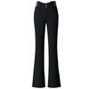 Women's Black High-Waisted Micro-Flare Jeans - 2024 Autumn Fashion, Versatile Stretch Slimming for Middle-Aged Moms.