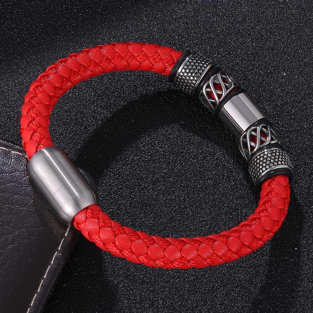 European Retro Woven Leather Bracelet - New Punk Style, 4 Colors Available