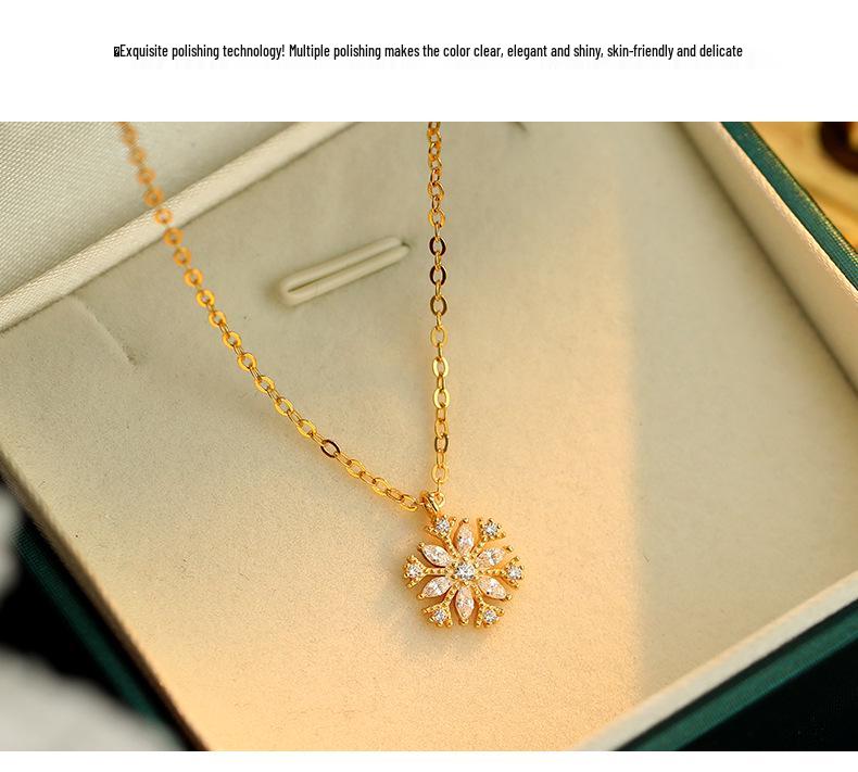 Banyan Tree S925 Silver Snowflake Pendant Necklace – Elegant, Cold Style, Autumn/Winter Clavicle Chain for Women