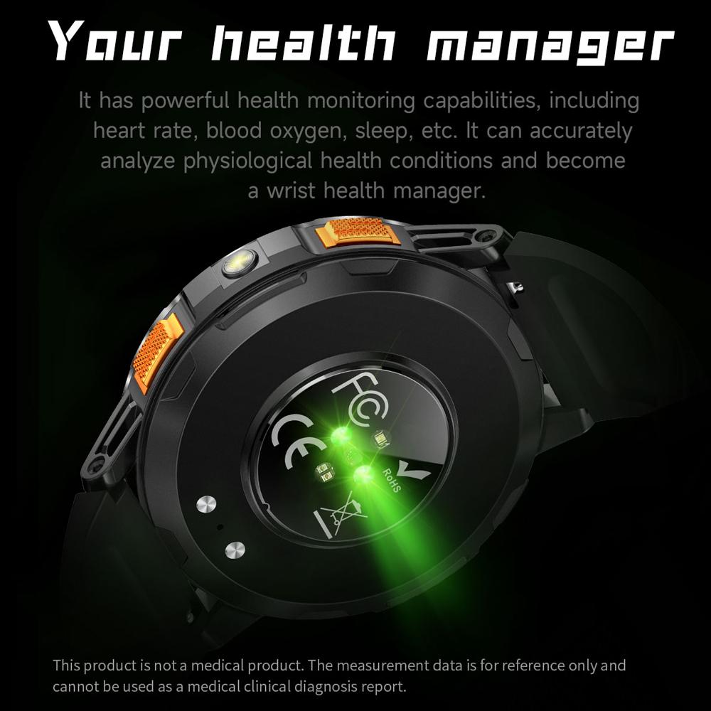 New Outdoor Military Smart Watch Men 1.53" AMOLED Screen IP68 Waterproof Compass Bluetooth Call Sports Bracelet